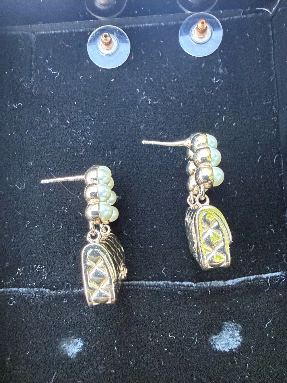 CHANEL Gold Pearl-Handle Bag Charm Earrings - Picture 9 of 12